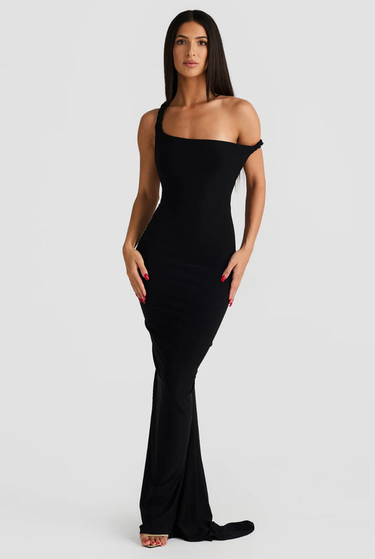 Maya Maxi Dress - Sculpted Elegance