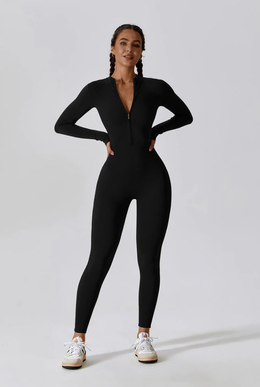 Bella - Long Sleeve Zipper Jumpsuit